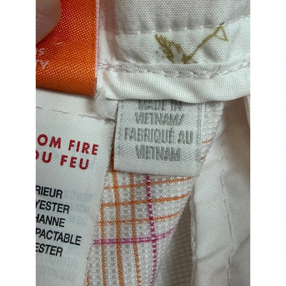 Puma Men's Golf Shorts‎ White Orange Pink Plaid Sport Lifestyle Lightweight 32